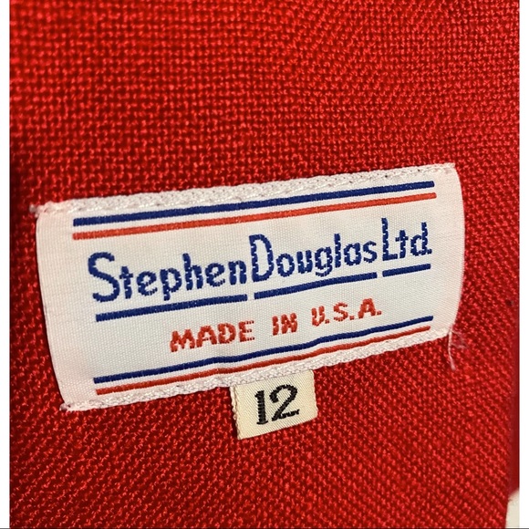 Stephen Douglas LTD Vintage Gold Buttons Fierce RED Fully Lined Blazer - Picture 9 of 14